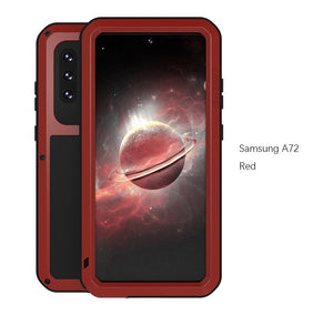 Samsung Galaxy A72 4G/5G Case, Aluminum Metal Gorilla Glass Shockproof - 380230 for Galaxy A72 / Red / United States|NO Retail packaging Find Epic Store