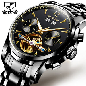 OLEVS Business Automatic Mechanical Tourbillon Luxury Watch - 200033142 full black / United States Find Epic Store