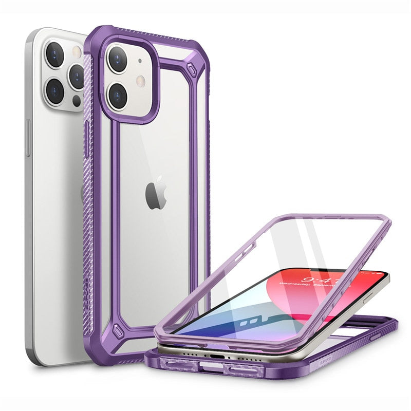 For iPhone 12 Case/For iPhone 12 Pro Case 6.1"(2020) UB EXO Pro Hybrid Clear Bumper Cover WITH Built-in Screen Protector - 380230 PC + TPU / Purple / United States Find Epic Store