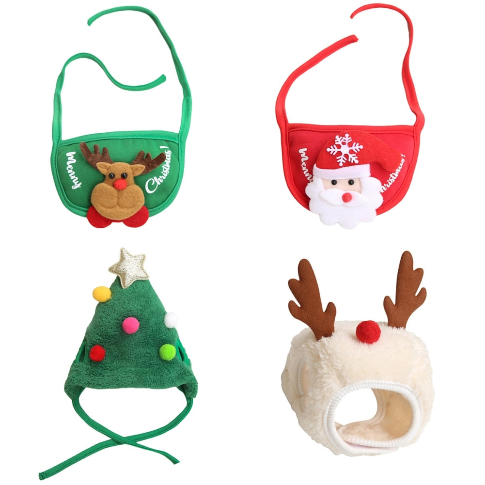 Dog Scarf Bandana Cotton Washable Christmas Dog Scarf Bow Tie Cute Santa Triangular Bibs Pet Cat Dog Accessories - 0 Find Epic Store