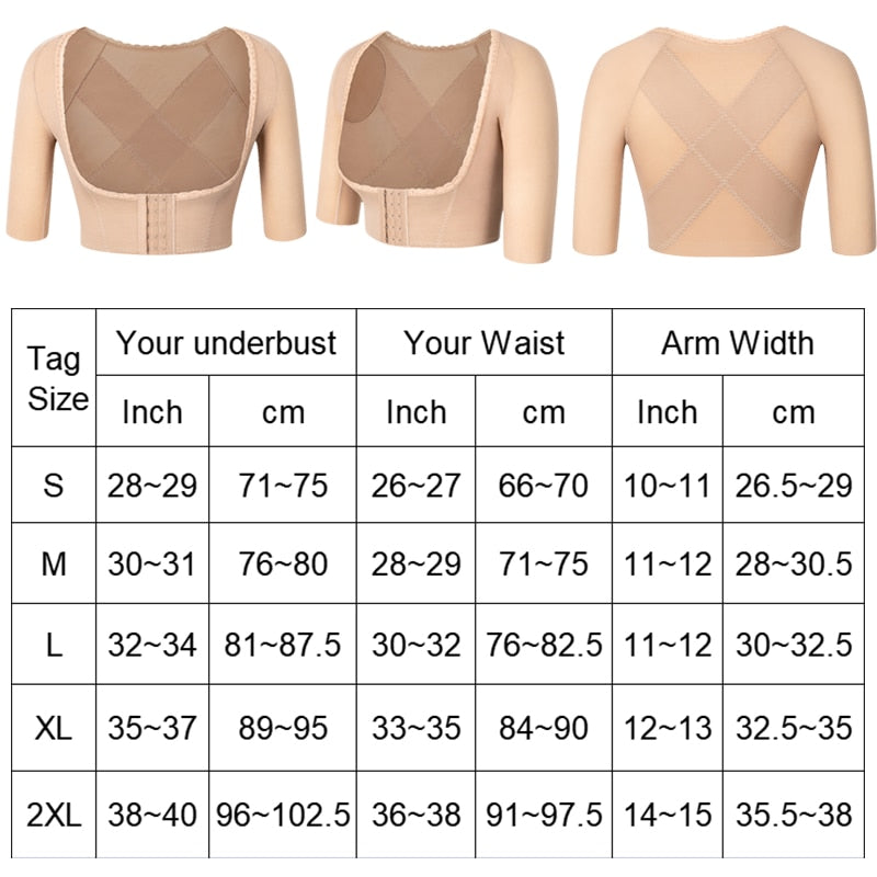 Women's Slimming Underwear Arm Shapers Posture Back Corset Binder Chest Compression Sleeves Posture Corrector Shapewear Tops - 0 Find Epic Store
