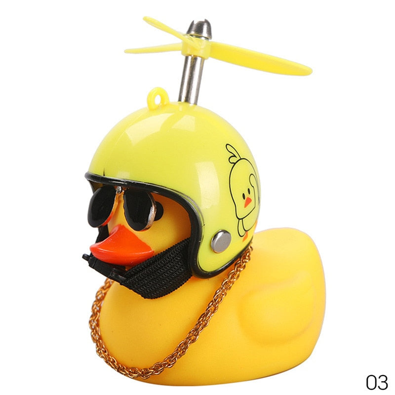 Car Goods Gift Broken Wind Helmet Small Yellow Duck Car Decoration Accessories Wind-breaking Wave-breaking Duck Cycling Decor bobble head - 200003311 C Find Epic Store