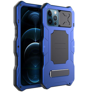 Rugged Armor Slide Camera Lens Phone Case for iPhone 12 Pro Max Metal Aluminum Military Grade Bumpers Armor Kickstand Cover - for iPhone 12 / Blue Phone Cases / United States Find Epic Store