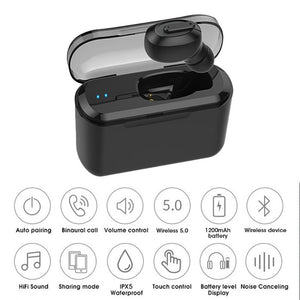 1Pc Wireless Monaural Earphone Bluetooth V5.0 Mini In-Ear Earbud Stereo Earphone with 1200mAh Charging Case for All Smartphone - 63705 Find Epic Store