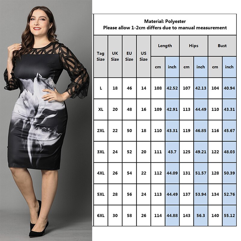 L-6XL Plus Size Dress - 200000347 Find Epic Store