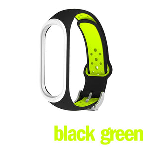 Bracelet for Xiaomi Mi Band 5 4 3 Sport Band Watch Band Soft Silicone Waterproof Rubber Strap for Xiaomi Miband 5 Band4 3 NFC - 200000127 United States / black green / For Miband 4 or 3 Find Epic Store