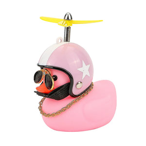 Car Goods Gift Broken Wind Helmet Small Yellow Duck Car Decoration Accessories Wind-breaking Wave-breaking Duck Cycling Decor bobble head - 200003311 L Find Epic Store