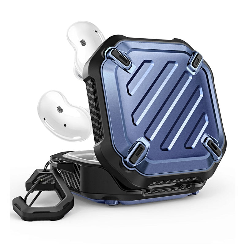 For Samsung Galaxy Buds Live Case (2020) / Buds Pro Case (2021) UB Pro Full-Body Rugged Protective Cover with Carabiner - 200001619 United States / Blue Find Epic Store