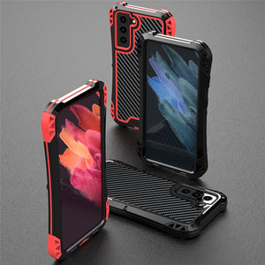 Aluminum Heavy Phone Cases for Samsung Galaxy S21 FE Outdoor Shockproof Metal+Silicone Phone Cover - 380230 Find Epic Store
