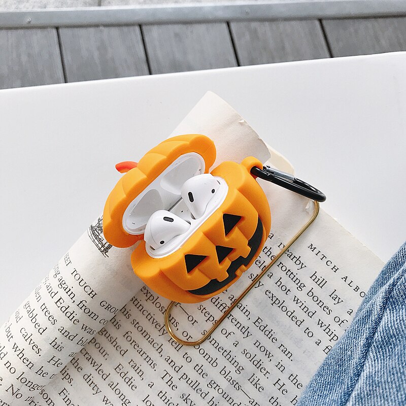 Silicone Pumpkin Halloween face Cute For Airpods 2/1 Accessories Protector earpods headphones terror for Airpods 2/1 cases - 200001619 Find Epic Store