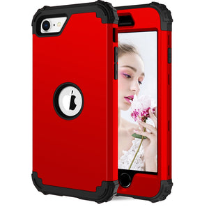 For iPhone SE (2020) for iPhone 4.7 SE Cases,Hard PC+Soft Silicone 3-Layers Hybrid Full-Body Protect Popular Covers - 380230 for iPhone SE (2020) / Red / United States Find Epic Store