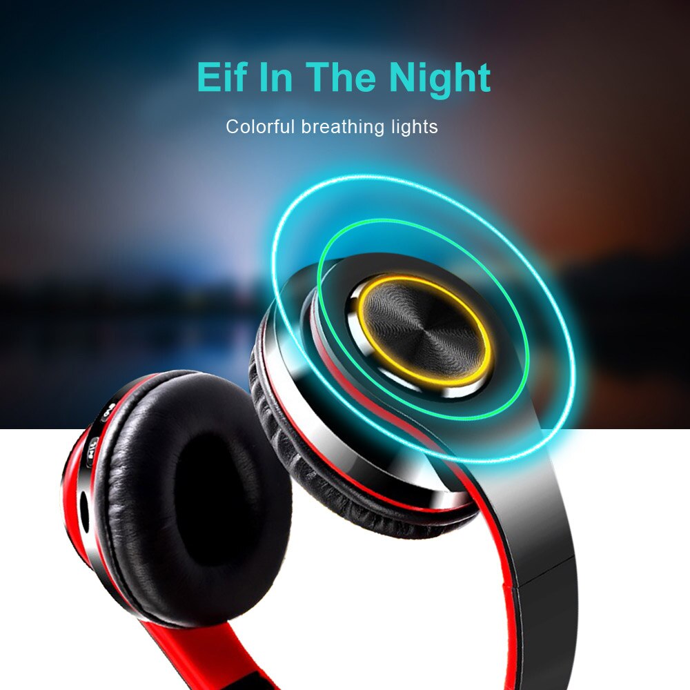 LED Light Bluetooth 5.0 Headphones Wireless Earphones Stereo Noise Cancelling Mpow Folding Headsets Adjustable Earbuds With Mic - 63705 Find Epic Store