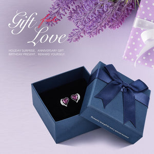 Red Heart Crystal Earrings Angel Wings - 200000171 Amethyst in box / United States Find Epic Store