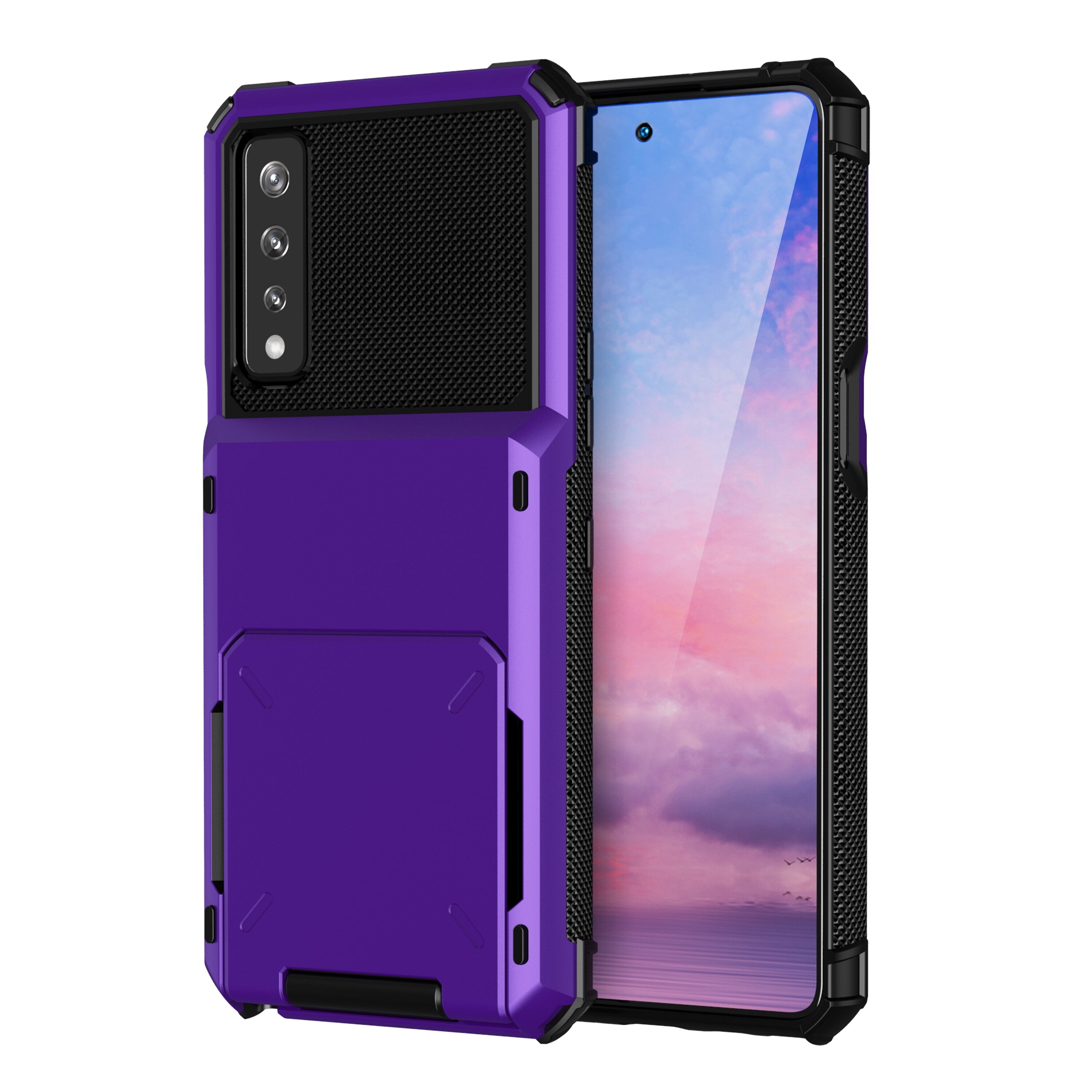 Business Armor Slide Wallet Card Slots Holder Cover for LG Stylo 7 4G 5G Case Phone Cases Armor Slide Card Case For LG Stylo 7 - 380230 for LG Stylo 7 4G / Purple / United States Find Epic Store