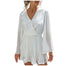 Pleated V-neck Dress - 200000362 White / S / United States Find Epic Store