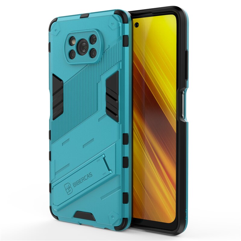 For Xiaomi Poco X3 Pro F3 Case Punk Stlye TPU Soft Rubber Armor Bracket Cover For Xiaomi Poco X3 Cover for Xiaomi Poco F3 PocoM3 - 380230 For Poco X3 Pro / Blue / United States Find Epic Store