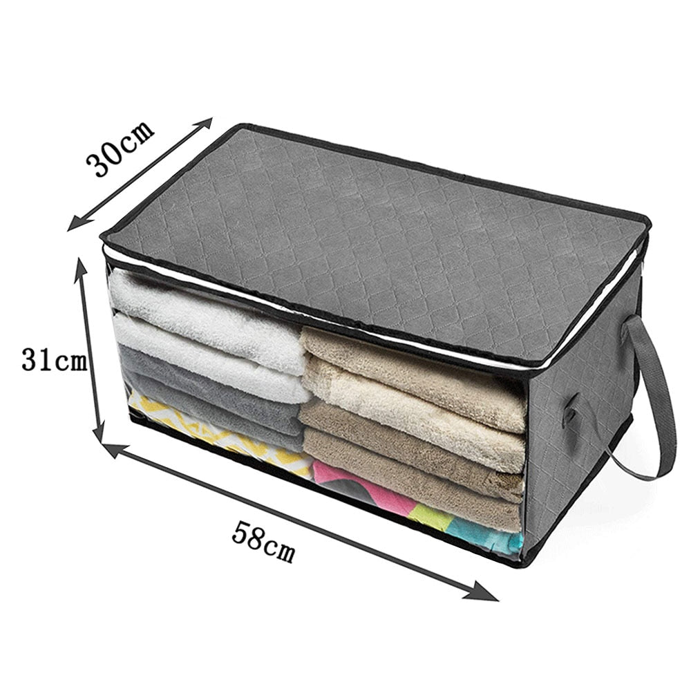 Non-Woven Clothes Storage Bag Foldable Closet Organizer Portable Stuff Container Quilt Bag Family Save Space Home Storage Bag - 200043146 A1 / United States Find Epic Store