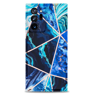 For Samsung Note 20 Ultra Case Marble Slim Fit Bling Glitter Sparkle Bumper Foil Stripe Thin Cute Design Glossy Finish Soft TPU - 380230 for Note 20 / Blue / United States Find Epic Store
