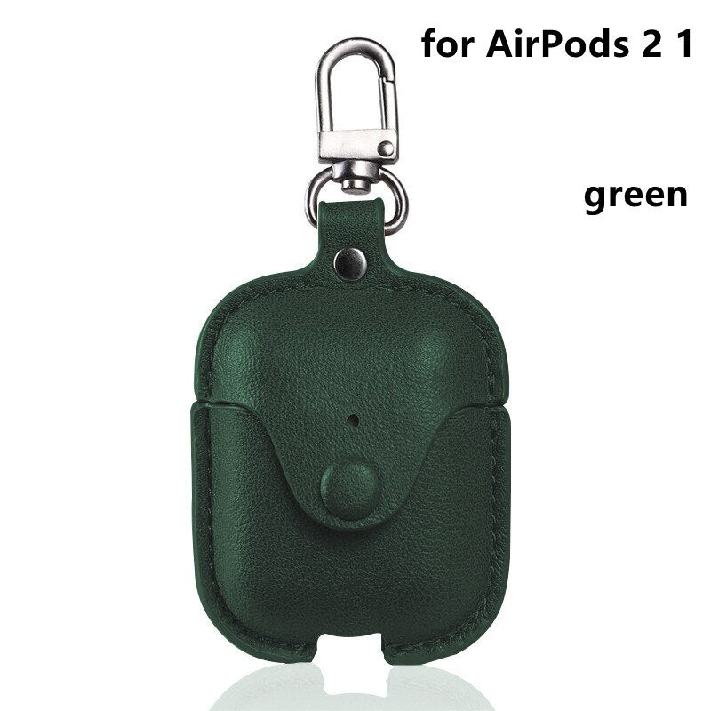 For AirPods Pro 2 1 luxury Bluetooth leather Accessories Bluetooth headset protector Cover business leather Case for AirPods 2 1 - 200001619 United States / green 2 1 Find Epic Store