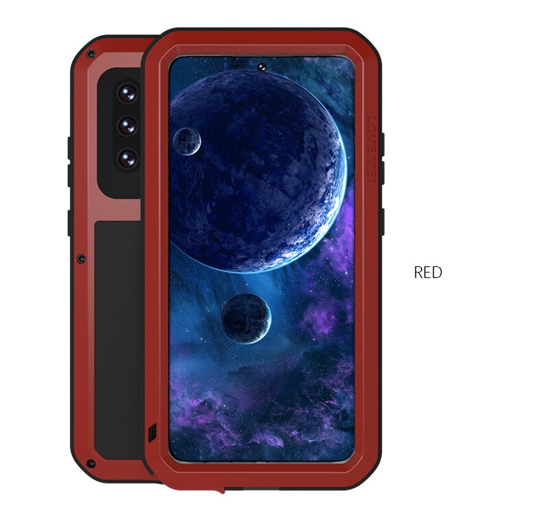 Samsung Galaxy A52 Case, Aluminum Metal Gorilla Glass Shockproof Heavy Duty Sturdy Cover - 380230 for Galaxy A52 / Red / United States|NO Retail packaging Find Epic Store