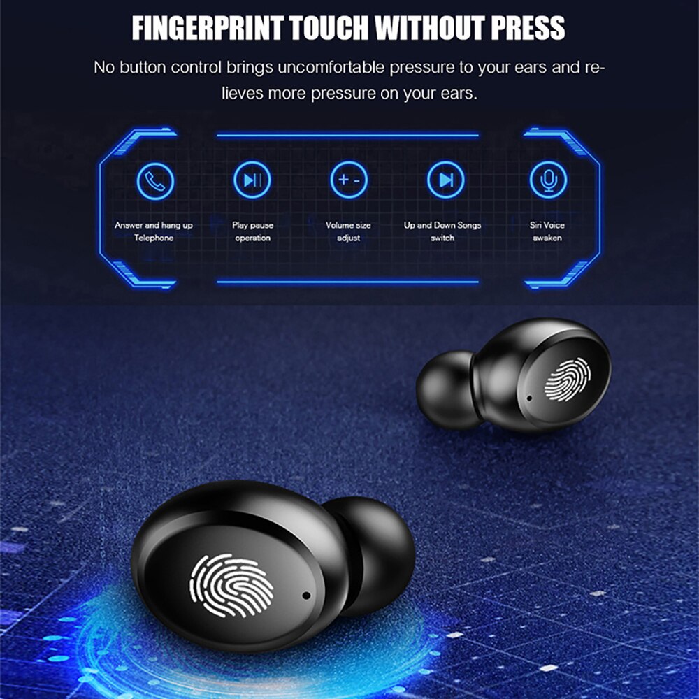 8D Stereo Bluetooth 5.0 TWS Earbuds Wireless Earphones IPX7 Waterproof Sports Headsets with 4000mAh Digital Display Power Bank - 63705 Find Epic Store