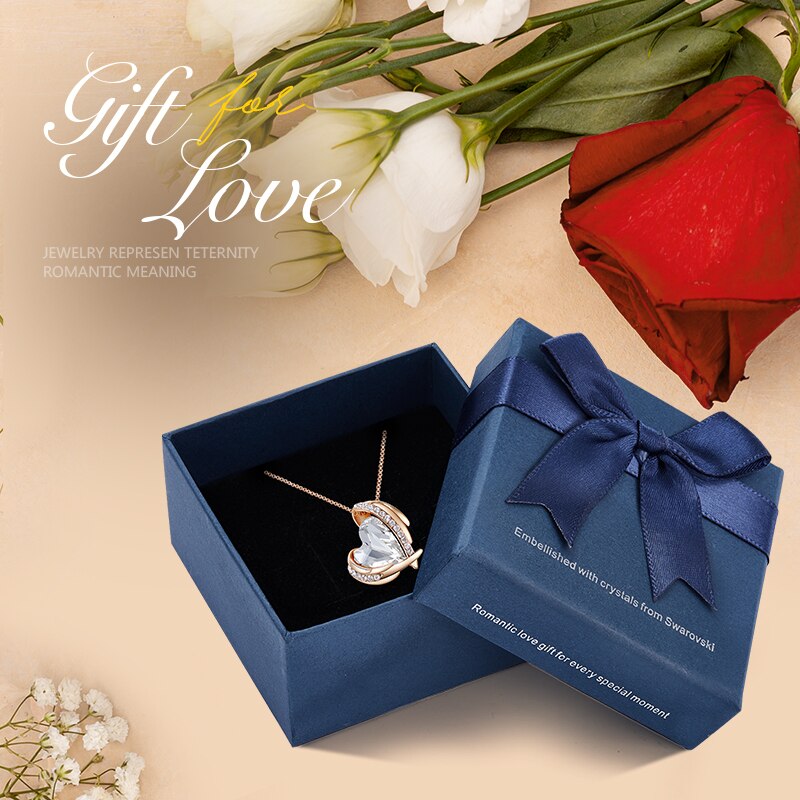 Charming Heart Pendant with Crystal Silver Color - 100007321 Crystal Gold in box / United States Find Epic Store