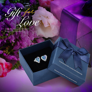 Fashion Brand Earrings Embellished with Blue Crystal Heart Earrings - 200000171 Purple in box / United States Find Epic Store