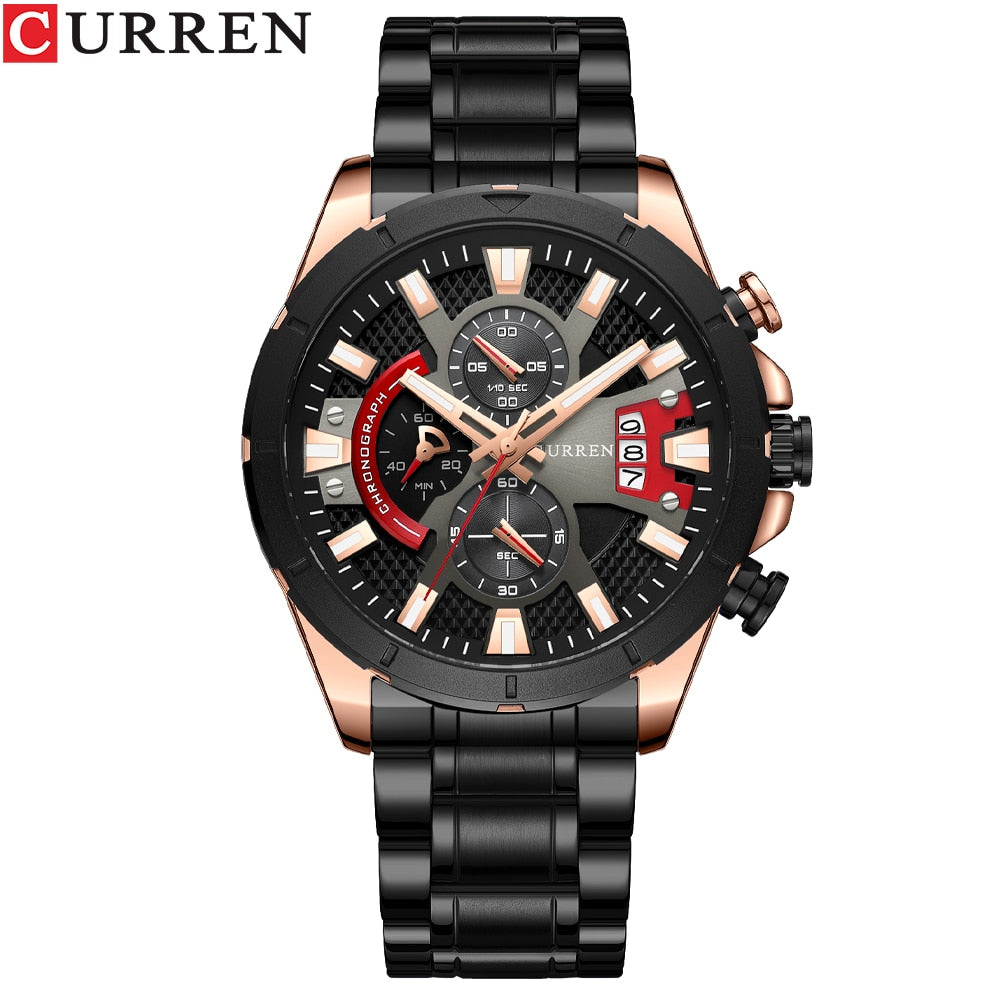 Top Brand Luxury Fashion Watches Men's Casual Quartz Wristwatch Business Watch Men Stainless Steel Waterproof Male Clock - 0 Black Rose Find Epic Store