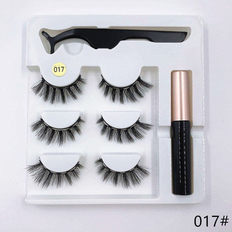 Magnetic eyelashes 3d mink lashes 3 pairs natural eyelashes Magnetic eyeliner set eyelash extension supplies eye makeup - 201222921 017 / United States Find Epic Store