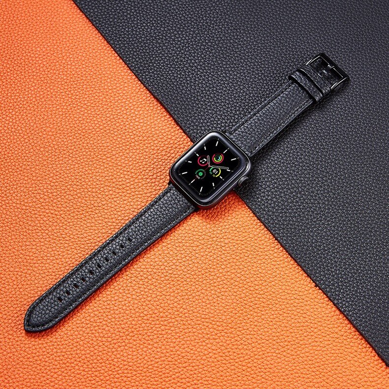 Genuine Leather Watch Band for Apple Watch Series 6 SE 5 4 3 Replacement Bracelet Wristband for Iwatch 38mm 42mm 44mm 40mm Strap - 200000127 United States / Black / 38mm or 40mm Find Epic Store