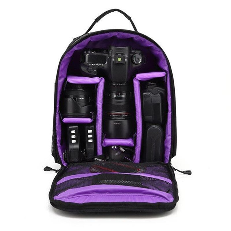 ZK40 Waterproof Video Digital DSLR Bag Multi-functional Camera Backpack Outdoor Camera Photo Lens Bag Case for Nikon/for Canon - 380210 United States / Purple Find Epic Store