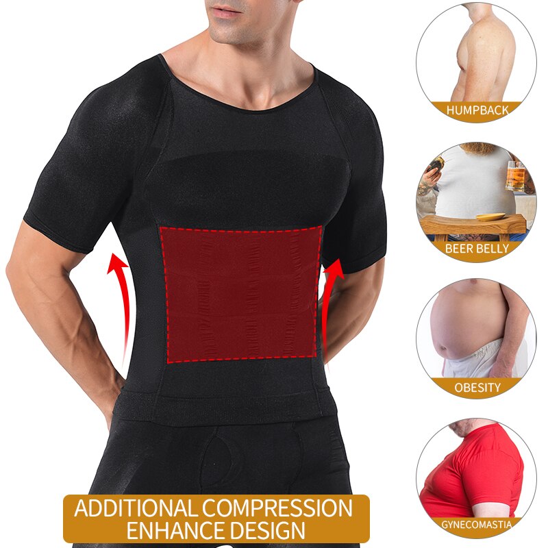 Mens Body Shaper Abdomen Slimming Shapewear Belly Shaping Corset Male Modeling Belt Gynecomastia Compression Shirts Faja Hombre - 200001873 Find Epic Store