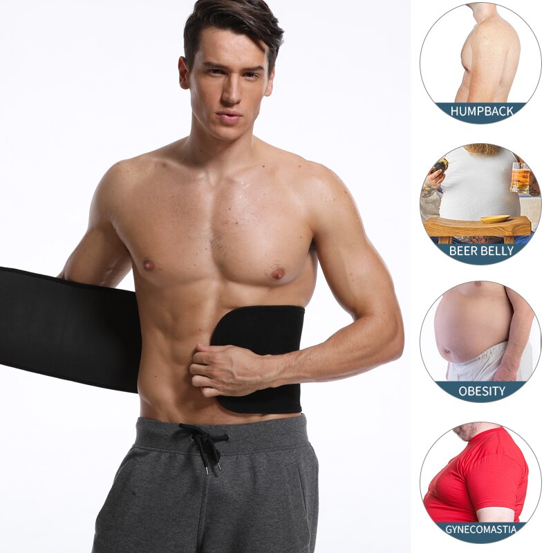 Men Waist Trainer Belly Shapers Slimming Belt Abdominal Promote Sweat Body Shaper Weight Loss Shapewear Trimmer Girdle Shapewear - 200001873 Find Epic Store