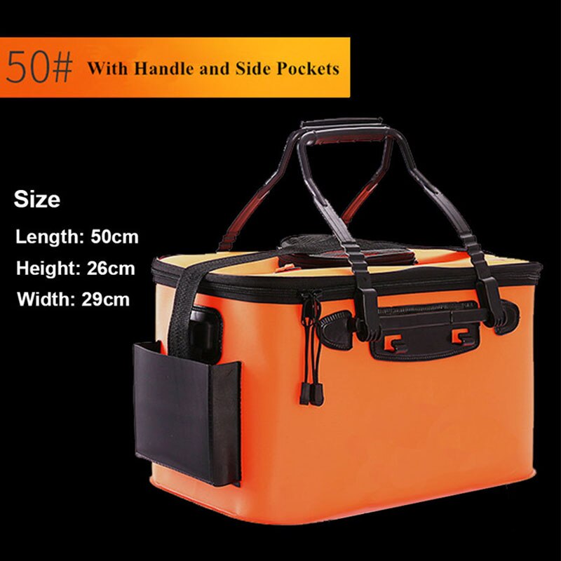 ZK30 Portable EVA Fishing Bag Collapsible Fishing Bucket Live Fish Box Camping Water Container Pan Basin Tackle Storage Bag - 100005879 50 Orange / United States Find Epic Store
