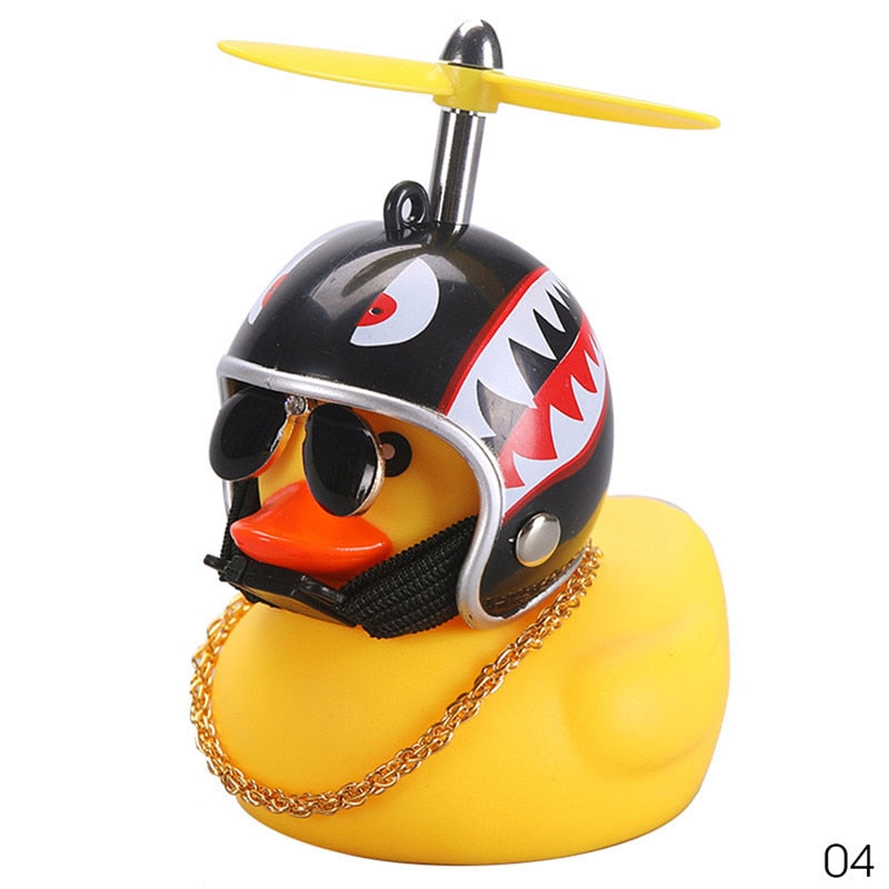Car Goods Gift Broken Wind Helmet Small Yellow Duck Car Decoration Accessories Wind-breaking Wave-breaking Duck Cycling Decor bobble head - 200003311 D Find Epic Store