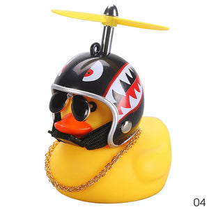 Car Goods Gift Broken Wind Helmet Small Yellow Duck Car Decoration Accessories Wind-breaking Wave-breaking Duck Cycling Decor bobble head - 200003311 D Find Epic Store