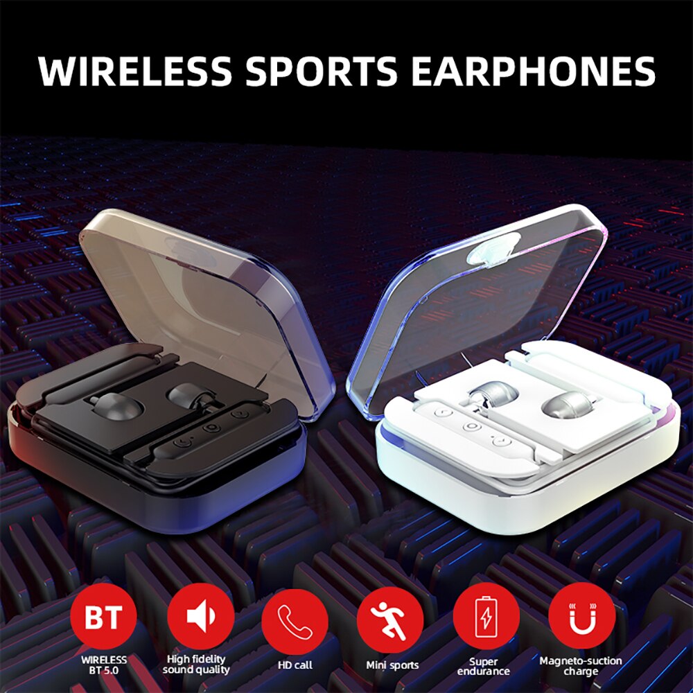 Magnetic Bluetooth 5.0 Sports Headset Mini Wireless Sports Earphones X6S HIFI Stereo Sound Rich Bass Headset With Charging Box - 63705 Find Epic Store