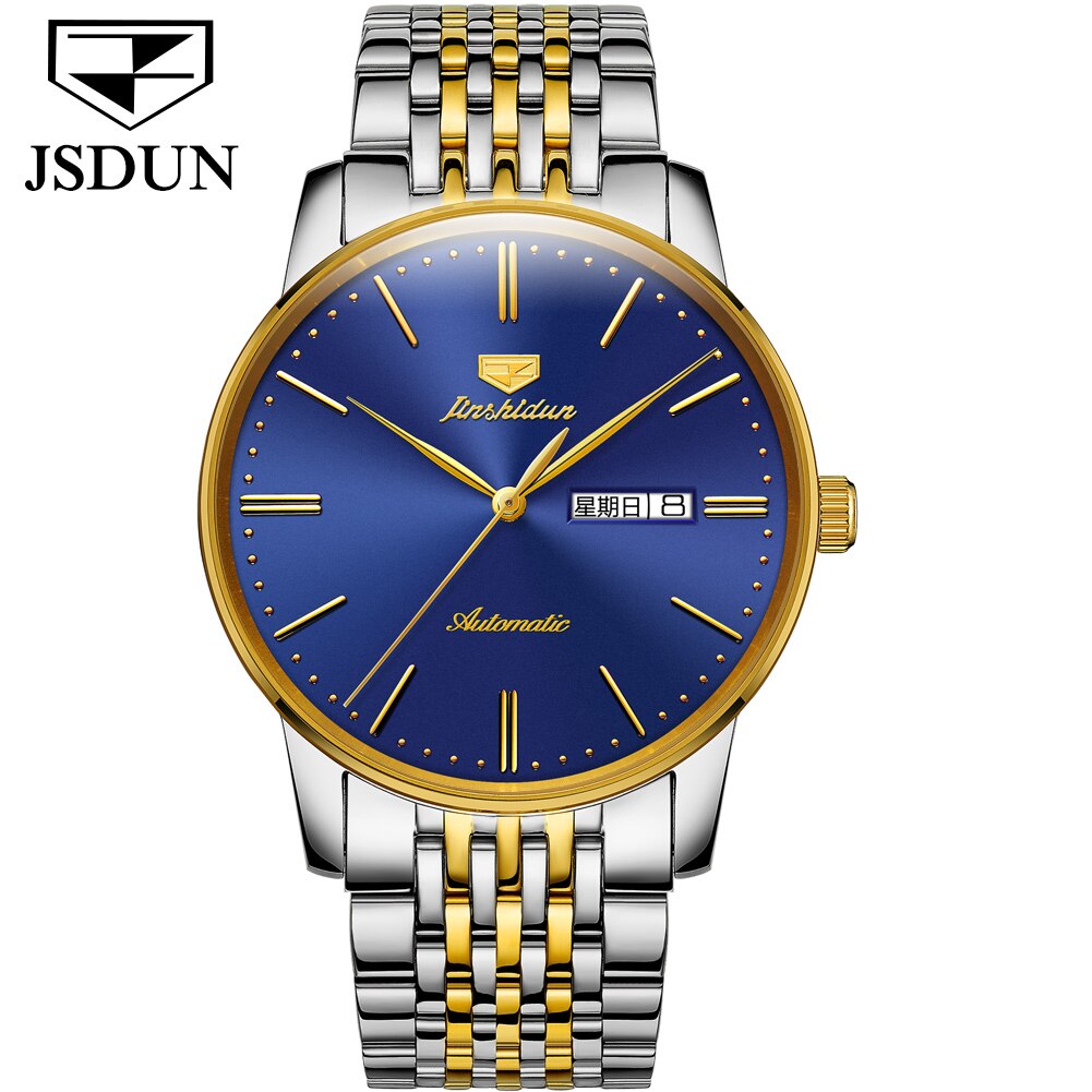 Gold Luxury Automatic Waterproof Watch - 200033142 Two tone-blue / United States Find Epic Store