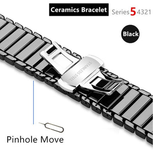 Link Bracelet for Apple Watch band 44mm 40mm iWatch 42mm 38mm Stainless Steel Gen.6th strap for Apple watch series 6 5 4 3 2 se - 200000127 United States / Ceramics Bracelet-B / For 38mm and 40mm Find Epic Store