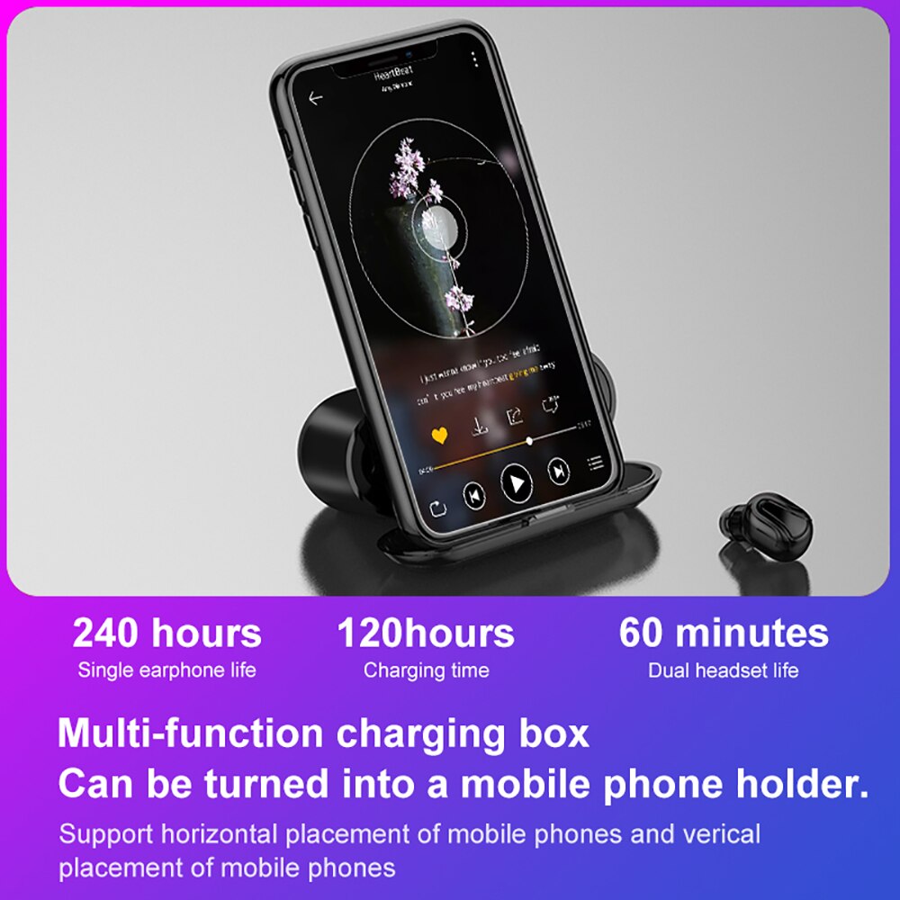 Wireless BT 5.0 Bluetooth Earbuds Binaural Call Touch Control Digital Display Earphones with Charging Box Large 3000mAh Capacity - 63705 Find Epic Store