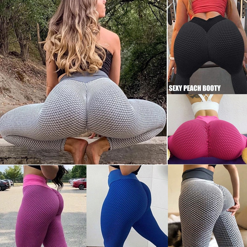 High Waist Yoga Pants Scrunched Booty Leggings for Women Anti Cellulite Workout Running Butt Lift Tights - 200000614 Find Epic Store