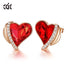 Luxury Noble Pink Crystals Stud Earrings for Women Heart Angel Wings Earrings Wedding Party Jewelry Gift - 200000171 Red Gold / United States Find Epic Store