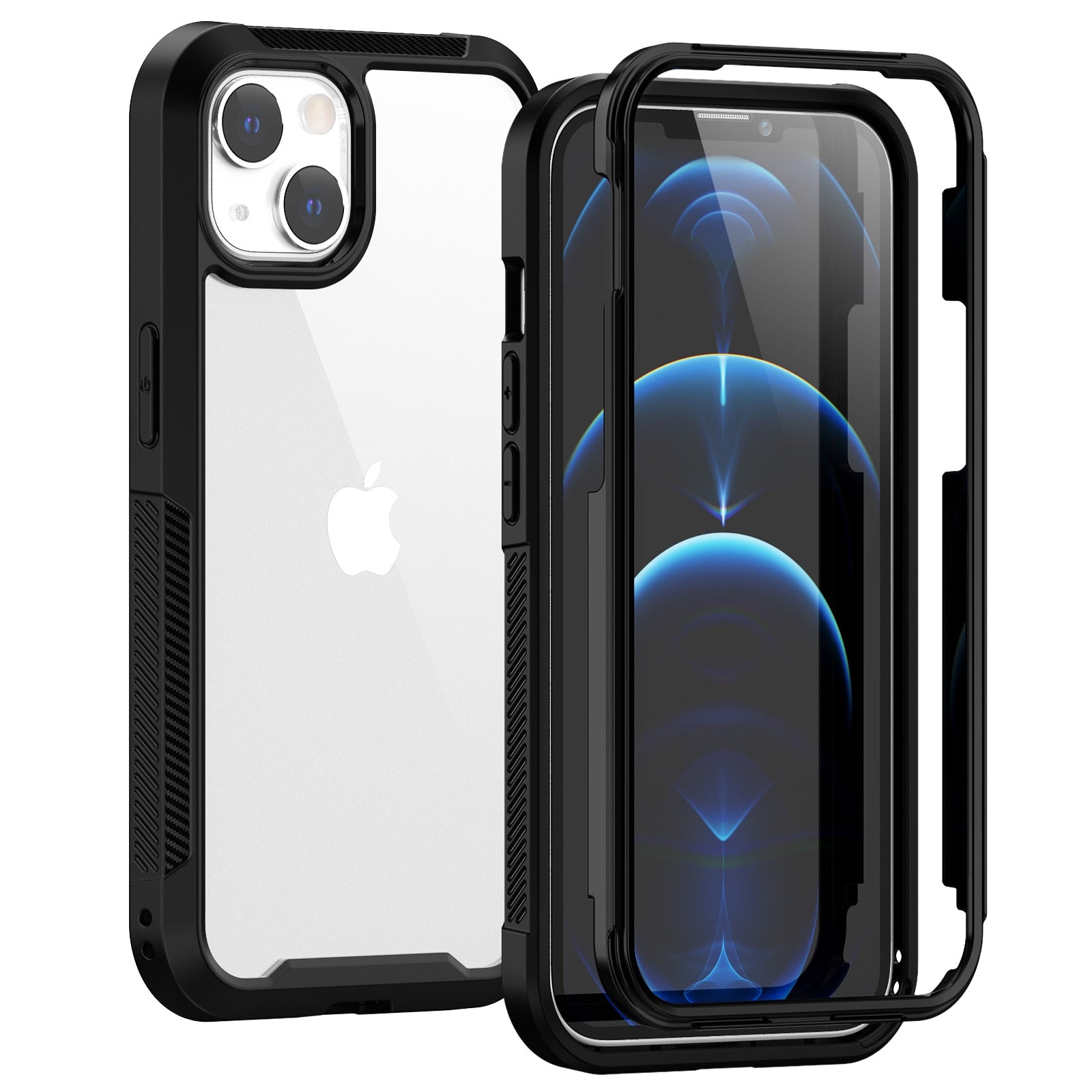 Clear PC Phone Case For iPhone 13 Pro Max/iPhone 13 Pro/iPhone 13 Mini Shockproof Protection Simple Transparent Back Cover - 380230 for iPhone 13 / black / United States Find Epic Store