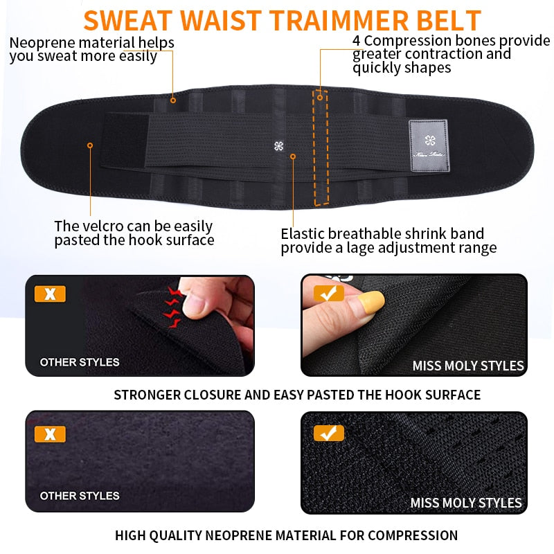 Sweat Belt Modeling Strap Waist Cincher For Women Men Waist Trainer Belly Slimming Belt Sheath Shaperwear Tummy Corset - 0 Find Epic Store