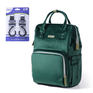 Baby Diaper Bag Backpack Mommy Travel Bag Stroller Organizer - Insulation Pockets, Back Safety Pocket,Stroller D-ring - 100001871 Dark green hooks / United States Find Epic Store