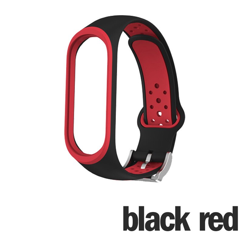 Bracelet for Xiaomi Mi Band 5 4 3 Sport Band Watch Band Soft Silicone Waterproof Rubber Strap for Xiaomi Miband 5 Band4 3 NFC - 200000127 United States / black red / For Miband 4 or 3 Find Epic Store