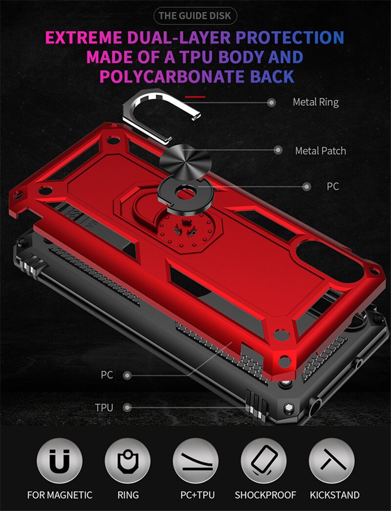 For Xiaomi Redmi 9 Case Shockproof Armor Phone Case for Redmi 9A 9C Ring Stand Bumper Silicone Phone Back Cover - 380230 Find Epic Store