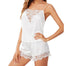 Women Lace Sexy Lingerie Sleeveless Crop Top and Shorts Nightwear - 200001904 White / S / United States Find Epic Store