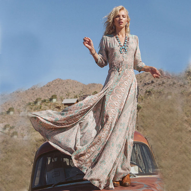 Long Maxi Sundress Printing Dress - 200000347 Find Epic Store