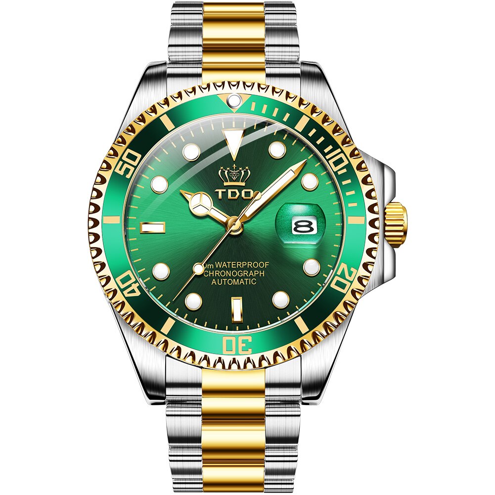 Luxury Men Mechanical Stainless Steel Watch - 200033142 gold green / United States Find Epic Store